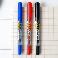 Vente chaude à base d'huile noir Double têtes stylo marqueur étanche Permanent marqueur de tissu pour les étudiants écrivant