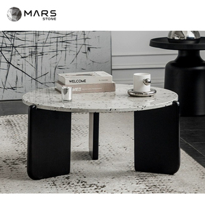 Restaurante moderno Mesa de comedor Café Real Terrazo Piedra Café Mesa de comedor redonda - Product Image 3