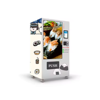 Distributeur automatique de snacks bon marché à écran tactile entièrement automatique Distributeur automatique de sushis avec carte de crédit/code QR/billets/pièces de monnaie