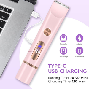 Rasoir électrique 2-en-1, <span class=keywords><strong>tondeuse</strong></span> intime pour femmes, acier inoxydable, étanche, alimenté par batterie, lavable, visage, jambes, aisselles, zone pubienne - Product Image 4