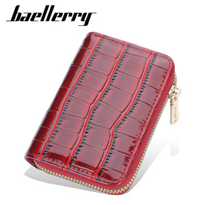 Porte-cartes accordéon pour femme Baellerry, en cuir PU rouge, fermeture éclair, plusieurs emplacements pour cartes, 4 pouces, étui à cartes de crédit élégant - Product Image 5