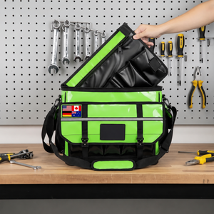 High Quality PVC Tarpaulin Electrician Organizer Large Capacity Removable Insert Tools Waterproof Big Open Mouth OEM <b>Bag</b> - Product Image 4