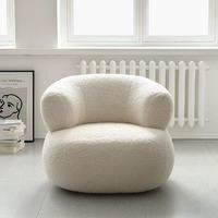 Nordique blanc unique Teddy inclinable bras luxe Boucle cuir chaise longue en cuir inversé paresseux loisirs Club pour chambre salon