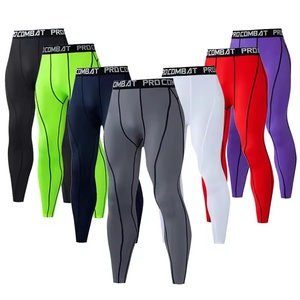 Leggings Deportivos Elásticos Personalizados, Pantalones Deportivos de Compresión que Conservan el Color, Leggings Atléticos para <span class=keywords><strong>Hombre</strong></span> para Correr - Product Image 2
