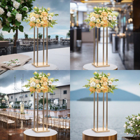 Support à fleurs de mariage rectangulaire moderne de luxe en métal doré, décoration de table d'événement de haute qualité et fournitures de mariage, décoration de la maison, cadeau