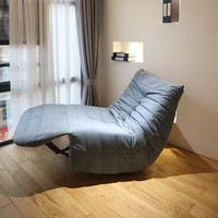 Canapé moderne fonctionnel en tissu chenille orange de luxe, fauteuil inclinable avec repose-pieds