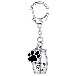 Urne pour animaux de compagnie en acier inoxydable porte-clés étanche patte de chien urne pendentif cendres souvenir pour les funérailles - Product Image 5