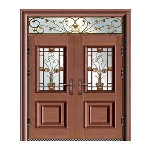 <span class=keywords><strong>Porte</strong></span> d'entrée de villa de luxe en alliage de zinc avec design personnalisé unique, anti-corrosion, couleur or rose, qualité sécurité supérieure - Product Image 2