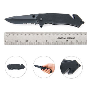 屋外Edcガラスブレーカーベルトカッター鋸歯状ブレード片手オープニングタクティカルナイフポケット折りたたみナイフ - Product Image 2
