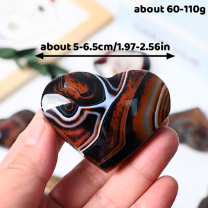 Cœurs en Sardonyx et Agate Rouge Dentelle Polie de Haute Qualité, Artisanat en Cristal Naturel pour la Décoration Intérieure - Product Image 4