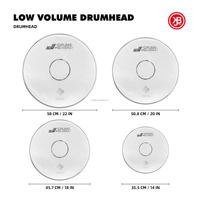 Beattello Professional Pack 10/12/14/16/22 Inch White Snare Tom Floor Bass Kick Mesh Drum Heads Low Volume Musical Instruments