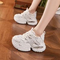 Chaussures à semelle épaisse polyvalentes de haute qualité, ajourées en maille, rehaussantes, vente en gros d'usine OEM, logo personnalisable