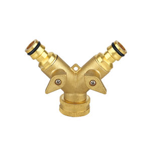 Grifo divisor de manguera de latón de fábrica de China, conector de manguera de agua de jardín en forma de Y de 2 vías - Product Image 1