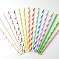 Pailles Jetables Personnalisées en Papier PLA Biodégradables, Lot Complet de 100 Pièces, pour Boissons, Jus, Café et Thé