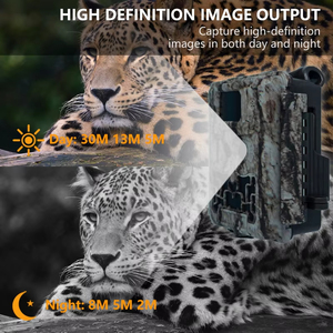 30MP không thấm nước ngoài trời Trail Camera 1080p video độ phân giải thẻ SD cho săn bắn động vật và chụp Hoang Dã ống kính kép xem tốt - Product Image 2