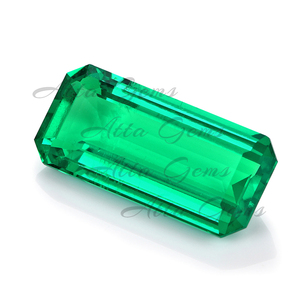 Émeraude verte rectangulaire de laboratoire Hydro-Emerald, pierre précieuse en vrac, émeraude colombienne pour collier - Product Image 2