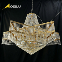 Lustre LED en cristal moderne personnalisé pour hall d'hôtel, salle de banquet, décoration intérieure de luxe, très vendu