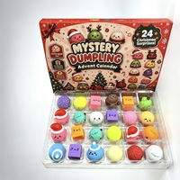 Mini Calendrier de l'Avent Squishy 24 Pièces – Ensemble de Jouets Souples Anti-Stress pour Cadeaux de Noël