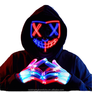 流行万圣节发光二极管发光全脸面具套装标记脚本杀死狼人杀戮恐怖派对配件光塑料材料 - Product Image 4