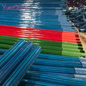 Guangxi brooms cleaning solid pvc film roll floor wooden mop stick for plastic brooms palo de escoba