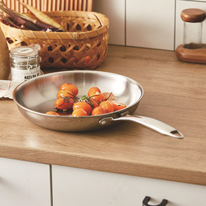 Utensilios de cocina profesionales Leegin, sartén de acero inoxidable de <span class=keywords><strong>3</strong></span> capas, sartén para freír pulida - Product Image 1
