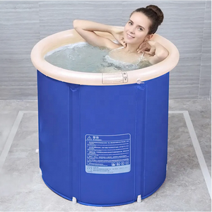 <span class=keywords><strong>Baignoire</strong></span> pliable autoportante 75x75cm en PVC+Nylon écologique pour adultes, bleue, durable et portable, facile à ranger dans le <span class=keywords><strong>coffre</strong></span> - Product Image 4