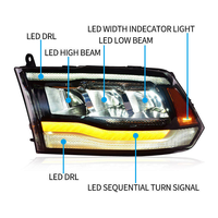 Phares LED modifiés pour Dodge Ram 2009-2018, phares LED DRL, clignotants, feux de route, 12V