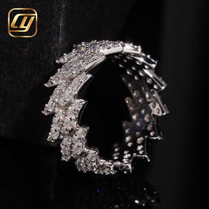 Anillo de banda completa con diseño de alas y diamantes VVS cultivados en laboratorio, plata maciza 925, para uso diario, joyería nupcial para mujer, aniversario - Product Image 3