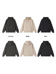 เสื้อฮู้ดผู้ชาย TL460 ผ้าฝ้าย 100% สำหรับฤดูใบไม้ร่วงและฤดูหนาว น้ำหนัก 460 กรัม ผ้าเทอร์รี่ แต่งขอบซิป ดีไซน์หลวม ลายเรียบ - Product Image 5