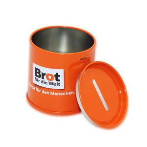 Renkli yuvarlak para kumbarası teneke paketlenmiş özel kasa Metal kumbara kutu - Product Image 2