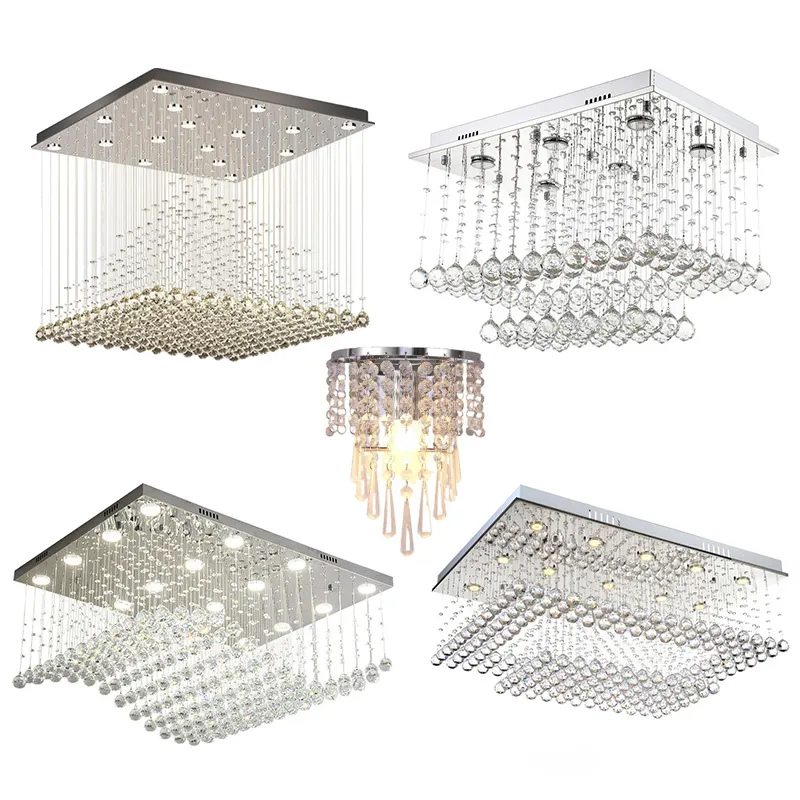 Raindrop Feu De Suspensão Luz Led Teto Suspenso Nordic Crystal Modern Chandelier Pendant Light For Living Room Quarto