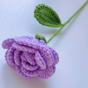 Flores de Rosa Tejidas a Crochet Hechas a Mano, Rosadas, Rojas y Blancas, Decoración de Flores Artificiales, Estilo Clásico para el Día de San Valentín, Flor de Rosa de Tela - Product Image 4