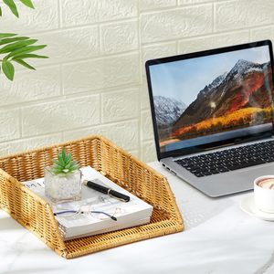 Organisateur de plateau en <span class=keywords><strong>papier</strong></span> et <span class=keywords><strong>plastique</strong></span> YULIN JIAFU pour bureau, organiseur de dossiers tissé, plateau pour dossiers A4, <span class=keywords><strong>corbeille</strong></span> à <span class=keywords><strong>papier</strong></span> de bureau - Product Image 6