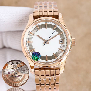 Reloj de Pulsera de Lujo Personalizado y Sofisticado con Correa de Acero en Oro Rosa, Esfera Blanca, Fecha, Mecanismo Automático, para Hombre - Product Image 1