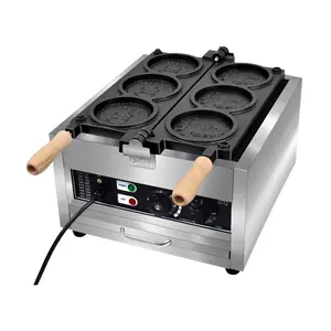 Desktop Elektriciteit Dubbele Flip Plaat Non-Stick 4 Plakjes Muntvormige Wafel Maker Voor Bakkerij Winkel Professionele Snackmachines