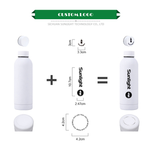 Borraccia Termica Nera Opaca 500ml in Acciaio Inox a Doppia Parete per Acqua Calda con Logo Personalizzato - Regalo Aziendale - Product Image 3