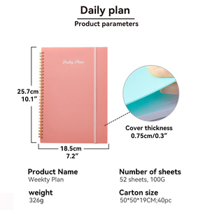 Couverture de feuille en plastique Plan quotidien Carnet de notes Planificateurs Journaux Planificateur d'objectifs - Product Image 2