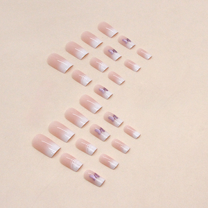 W737 UV Gel Neón Color Press-On Belleza <span class=keywords><strong>Uñas</strong></span> postizas Descuento a granel Diseño <span class=keywords><strong>de</strong></span> mariposa Material ABS Resplandor en la aplicación <span class=keywords><strong>de</strong></span> dedo oscuro - Product Image 3