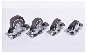 Großhandel TPR Silent <span class=keywords><strong>Caster</strong></span> Doppel bremse 1''1.5''2 "2.5" 3 "Möbel Rad wagen Flat Cardan Wheel - Product Image 5