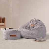 Poufs en peluche en promotion – Rembourrage en polyéthylène pour intérieur, pouf géant moelleux en fausse fourrure, canapé paresseux
