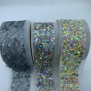 Rubans <span class=keywords><strong>à</strong></span> paillettes spéciaux en plusieurs couleurs pour accessoires de cheveux ou textiles de maison, emballage cadeau ou décoration de sacs <span class=keywords><strong>à</strong></span> <span class=keywords><strong>main</strong></span>. - Product Image 5