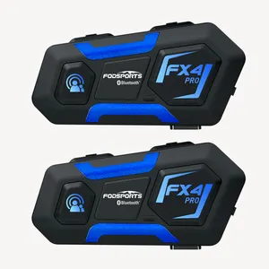 Fodsports FX4 PRO4ライダーヘルメットインターホンヘッドセットオートバイグループヘルメット用Bluetoothインターホン