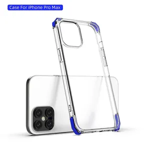 Top Factory Free Sample Stock Custom Logo Clear Cell Phone Case With Bumper For Iphone 12