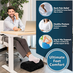 Sandaran kaki tidak licin ergonomis, sandaran kaki di bawah meja, bantalan busa memori mobil untuk penggunaan kantor - Product Image 3