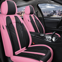 Funda Universal para Asiento de Coche de Cuero PVC, Cómoda y Transpirable, Juego Completo de Cojines para Asientos Interiores de Coche, Estilo Femenino Especial