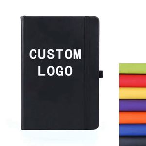 Carnets en cuir rigide A5 personnalisables avec sangle, carnet de comptes portable, agenda intelligent, journal, reliure cousue, 80 feuilles - Product Image 1