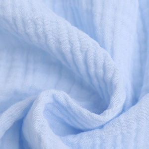 コットンガーゼ生地100% オーガニックコットンクレープ織りベビー服2層モスリン生地無地子供用 - Product Image 6