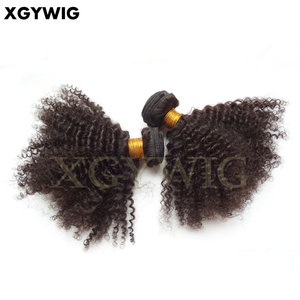 Paquetes de Color Natural de 10 "-30", 100g, precio de fábrica, venta al por mayor, 100% extensiones de tejido Remy virgen, proveedor de cabello rizado Afro - Product Image 4