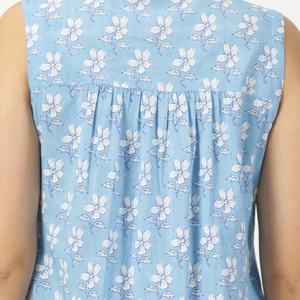 Vestido de Verano para Mujer, Moderno, de Algodón y Lino, Estampado, Cuello en V, Casual, Plisado, Sin Mangas, con Volantes en el Bajo, Estilo Midi - Product Image 5