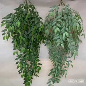 factory supply high quality artificial flower greenery silk leaves piece for wedding decoration